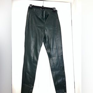 Zara dark forest green faux leather pants